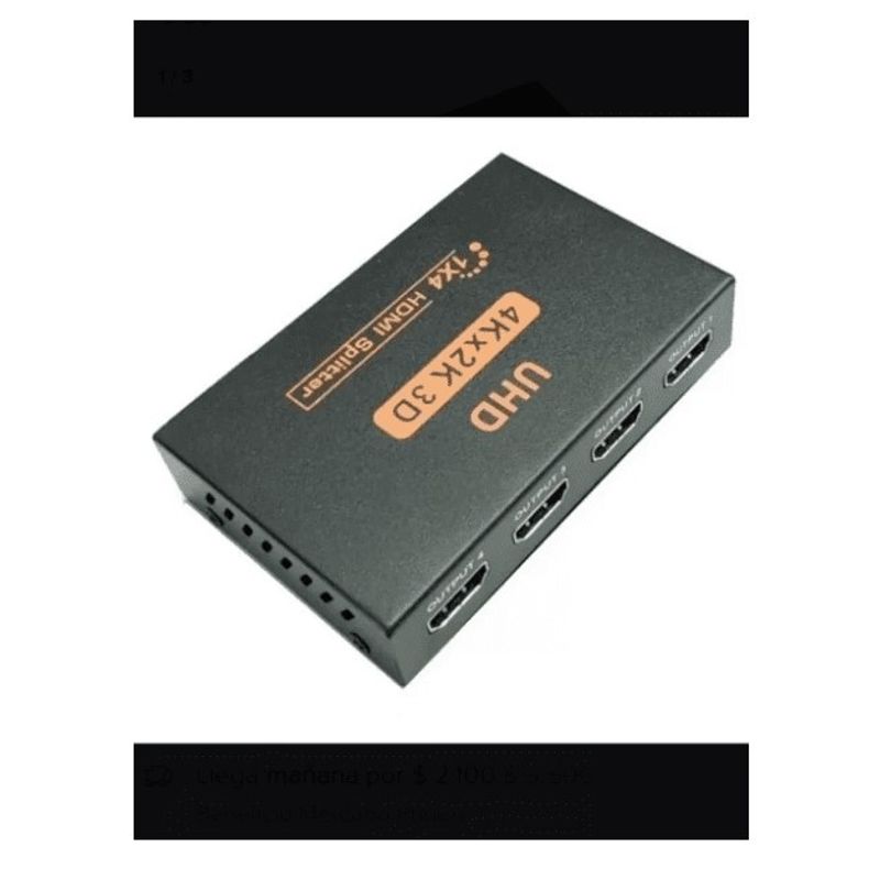 GENERICO - Splitter Hdmi 1x4 Activo Amplificador De Señal Full Hd 3d