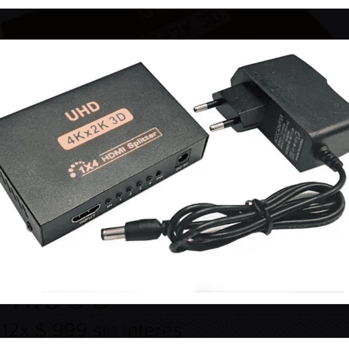 GENERICO - Splitter Hdmi 1x4 Activo Amplificador De Señal Full Hd 3d