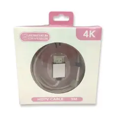 GENERICO - Cable Hdmi De 3 Metros ROSADO 4k - Miki Imports