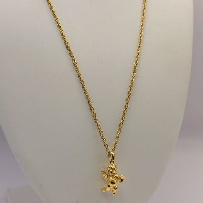 Imagen 2 del producto Cadena ORO LAMINADO 18K Tejido SINGAPUR Con DIJE DE ANGEL