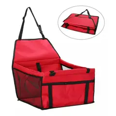 GENERICO - Asiento Portatil De Seguridad Mascotas Perros Gatos Rojo