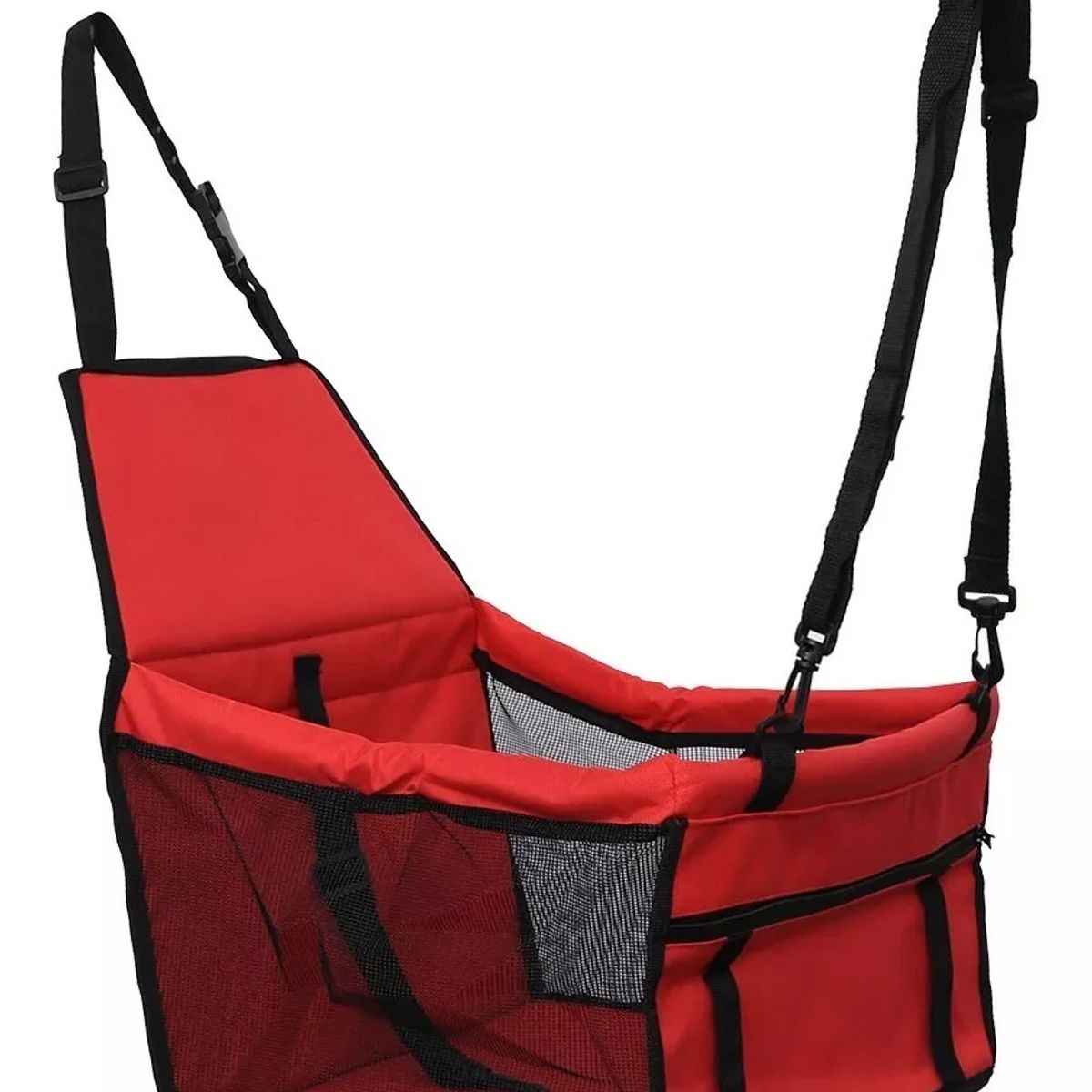 GENERICO - Asiento Portatil De Seguridad Mascotas Perros Gatos Rojo