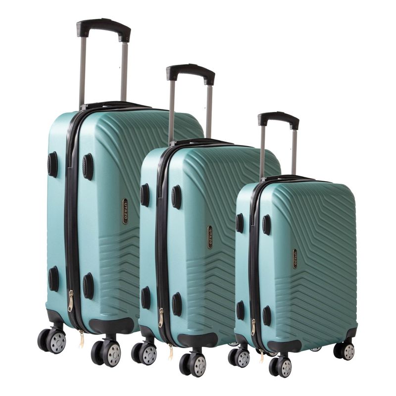 U BUY - Set 3 Maletas Viaje  Equipaje Rueda Cabina Avión VERDE