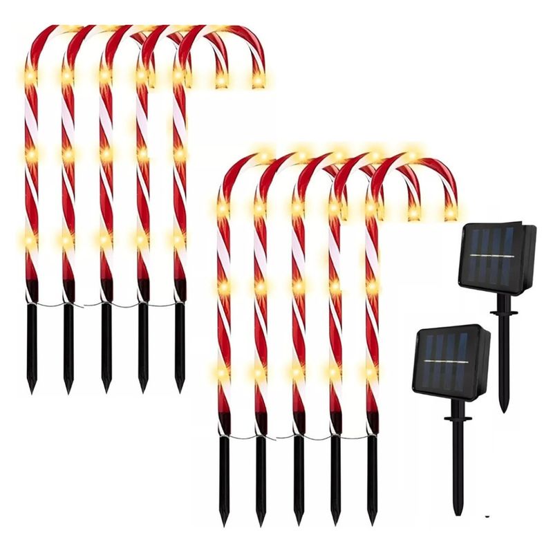 U BUY - Set X10 Baston Luces Solar Baston Estaca Luces Navidad Solar