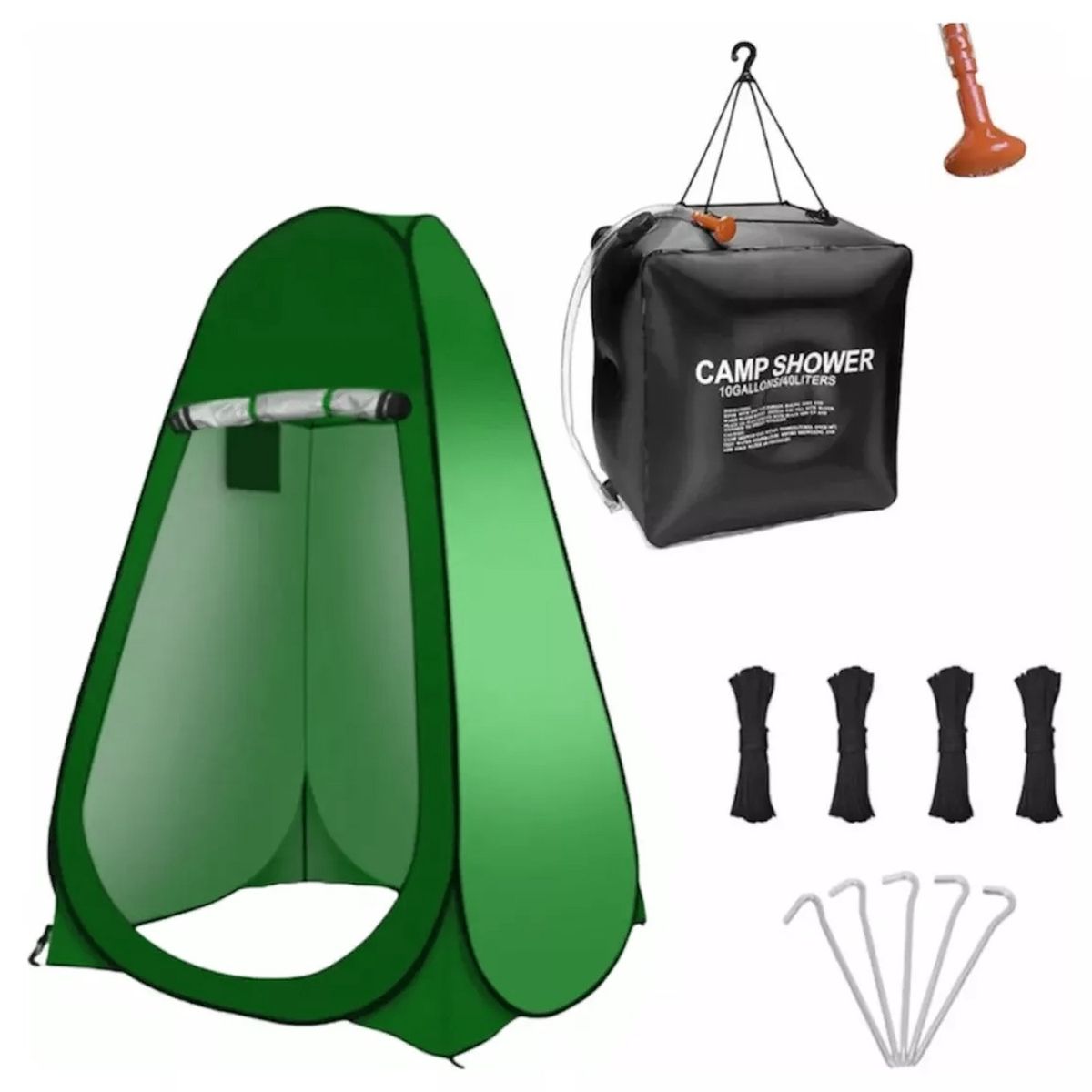 GENERICO - Carpa Baño Ducha Vestidor Portátil+Ducha Solar 40l Verde