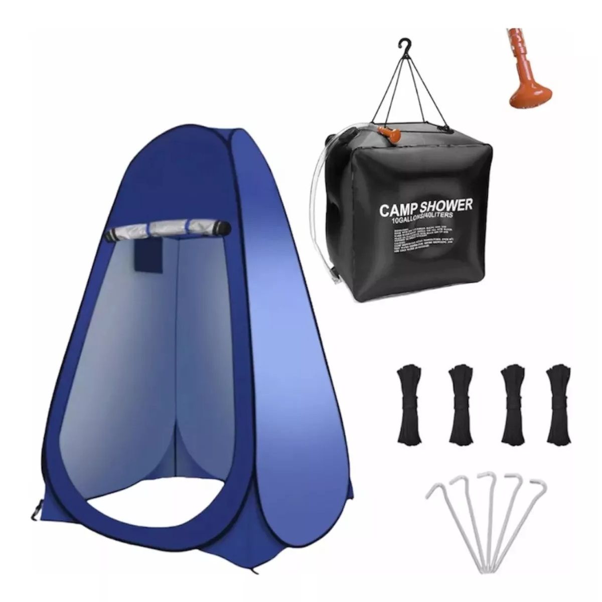GENERICO - Carpa Baño Ducha Vestidor Portátil+Ducha Solar 40l Azul