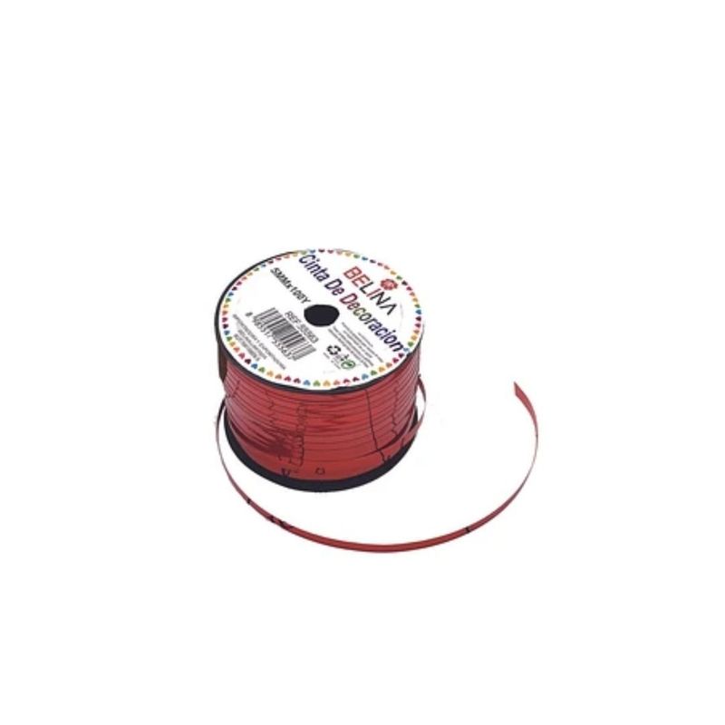 GENERICO - Cinta De Rollo Metalica Roja 5mmx100y