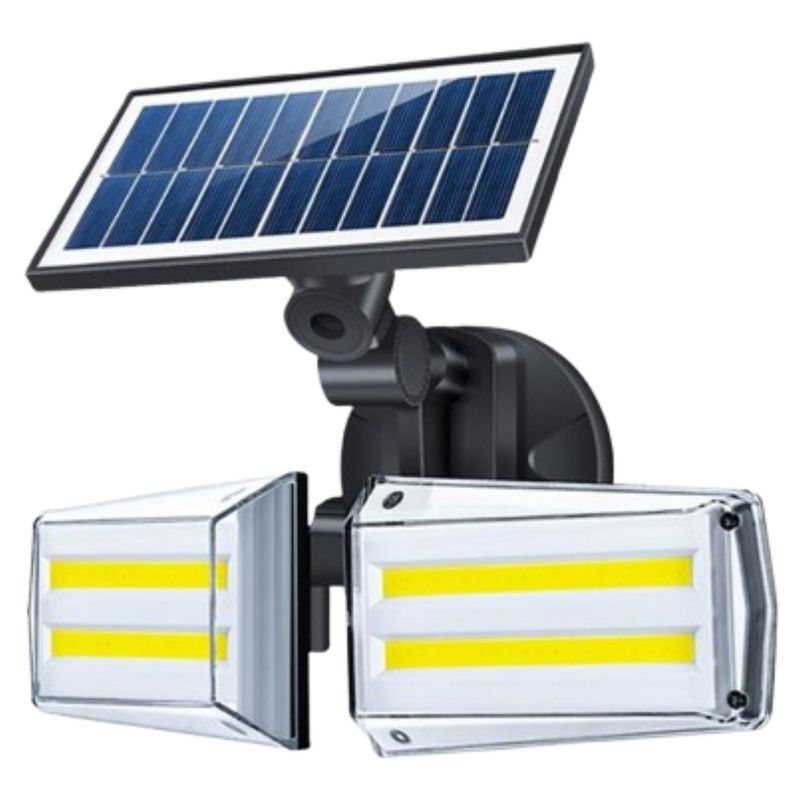 GENERICO - Doble Lampara Ancha LED Solar