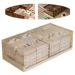 EVERSO - Caja Organizadora Bajo Cama Transparente Blanco 100x50x15 cm