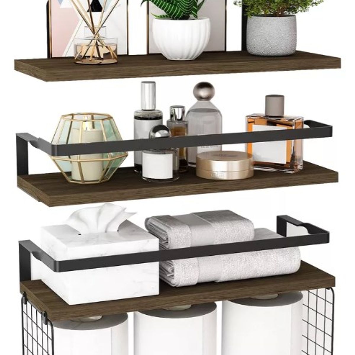 KUANGYE - Repisas Flotantes Para Montaje En Pared Kit X3 Estantes