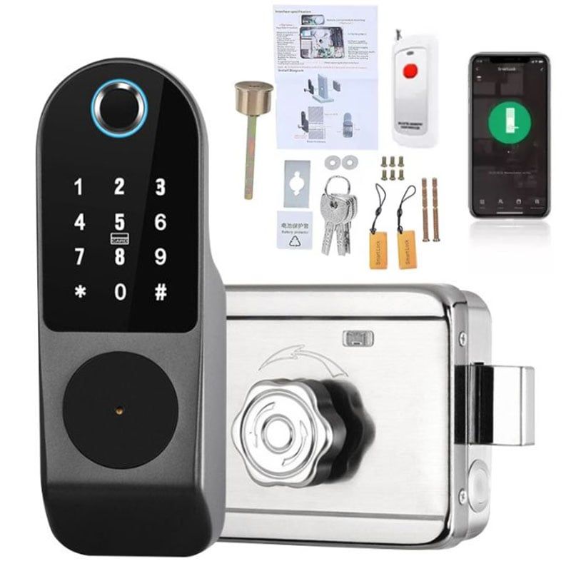 KUANGYE - Cerradura Inteligente Wifi Huella Digital 6 En 1 Para Tuya Smart