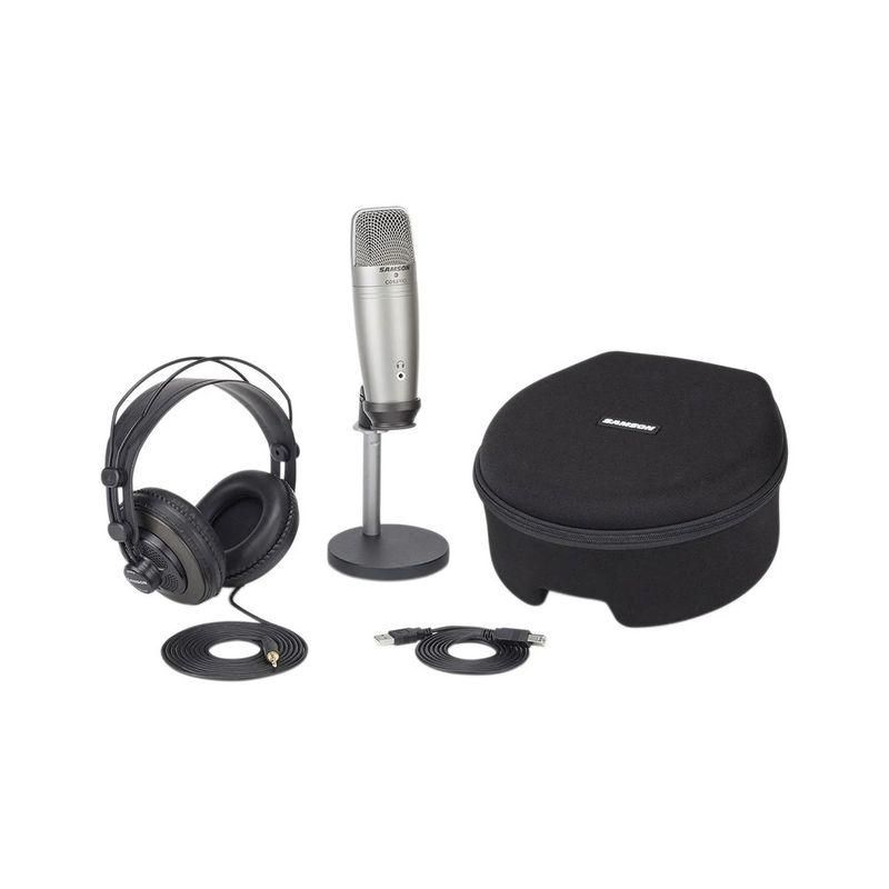 SAMSON - Pack de micrófono y audífonos Samson USB C01U/SR850