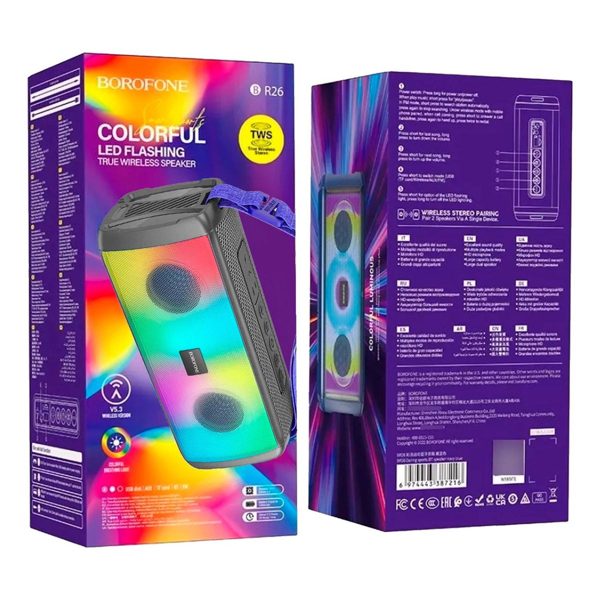 BOROFONE - PARLANTE BOROFONE BR26 GRIS BT