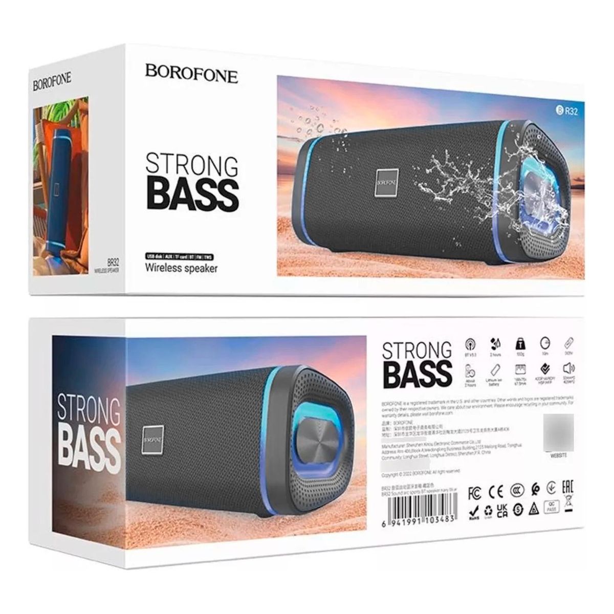 ELECTROPC - PARLANTE BOROFONE BR32 NEGRO BT