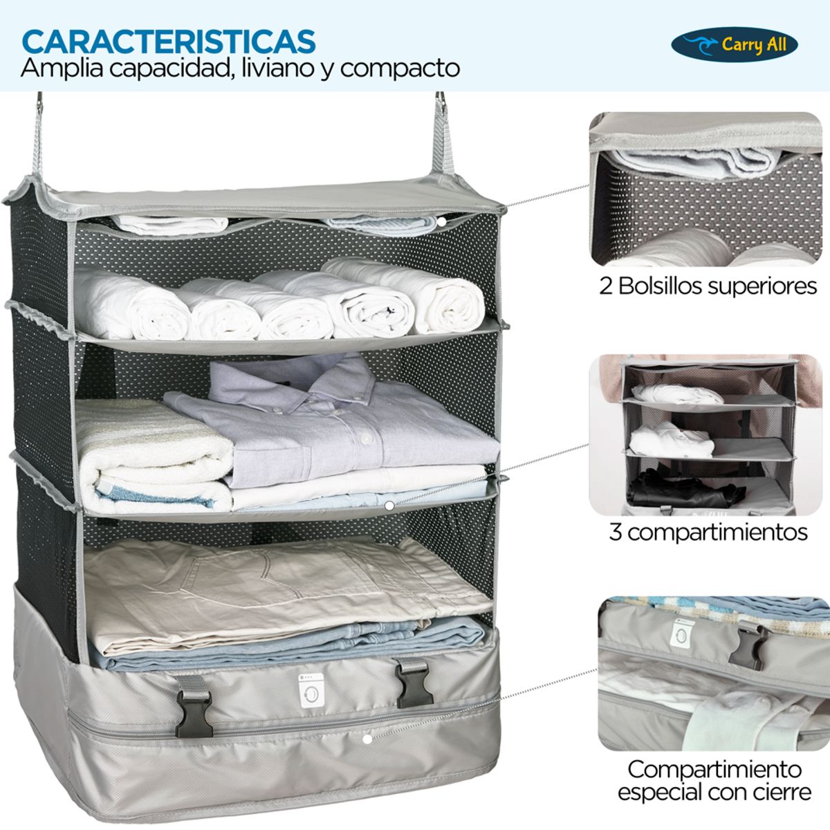 CARRY ALL - Organizador De Maleta Viaje Carry All® Travel Closet Plegable