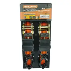 GENERICO - Juego 2 Eslingas Cinta De Amarre Con Ratchet 1puLG X 15ft