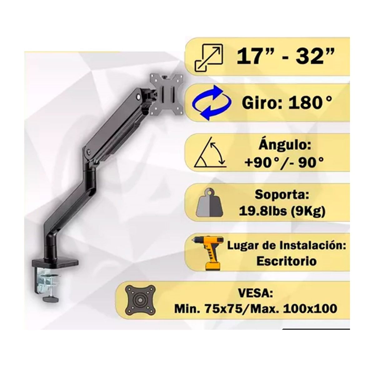 GENERICO - Soporte Para Monitor 17 A 32 Pulgadas