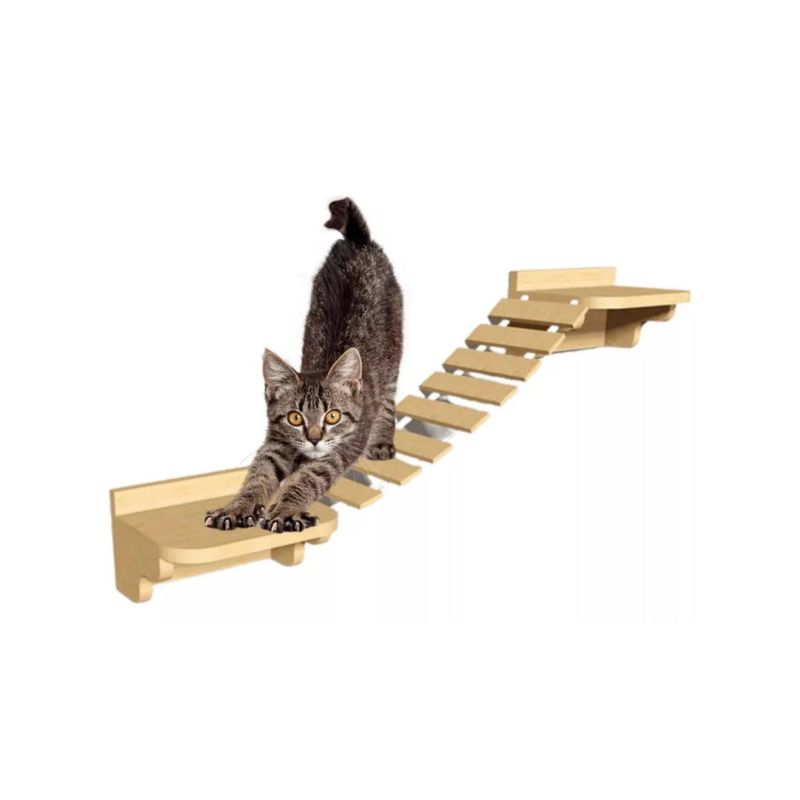 GENERICO - Puente Colgante de Madera para Gatos ideal para escalar