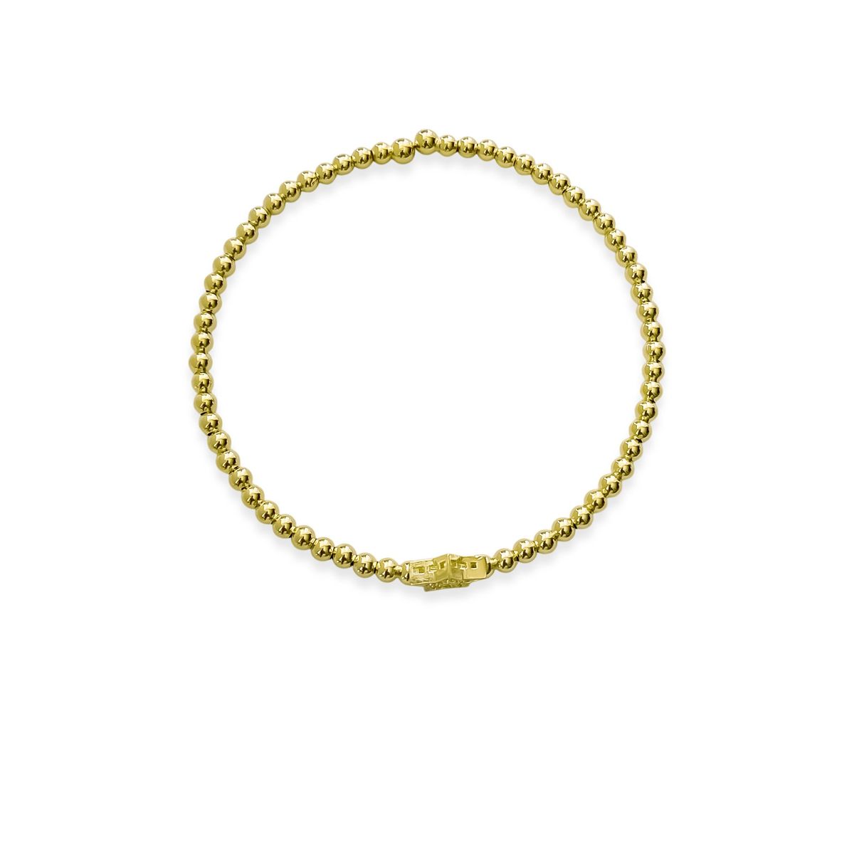 COGGIOLA - Pulsera Esclava Estrella Circón Bolitas Enchapado Oro 18K