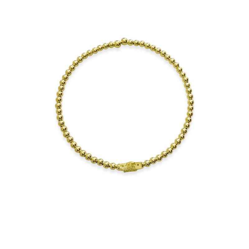 ANDREA COGGIOLA JOYAS - Pulsera Esclava Estrella Circón Bolitas Enchapado Oro 18K