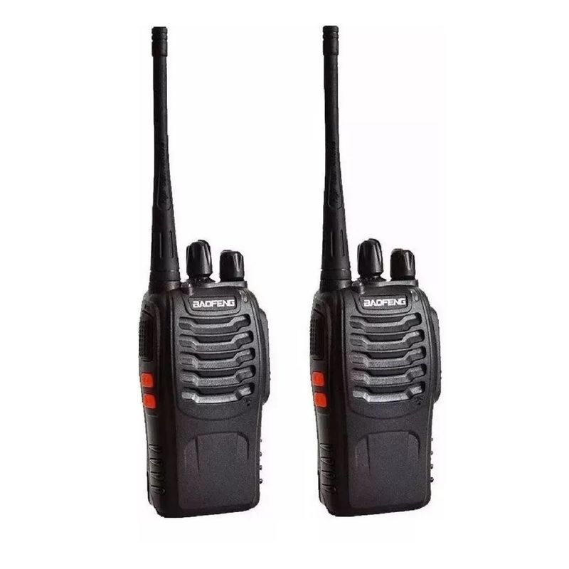 GENERICO - Pack 2 Radios Transmisor Walkie Talkie Baofeng 888s Color Negro