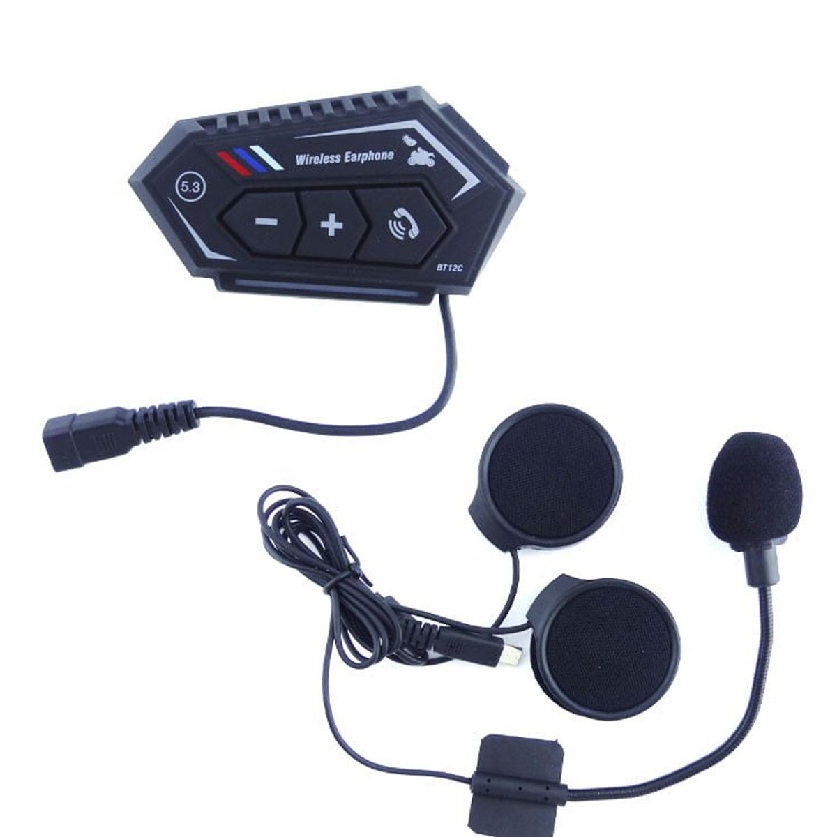 GENERICO - Bluetooth Para Casco Modelo BT-12C Con Luz