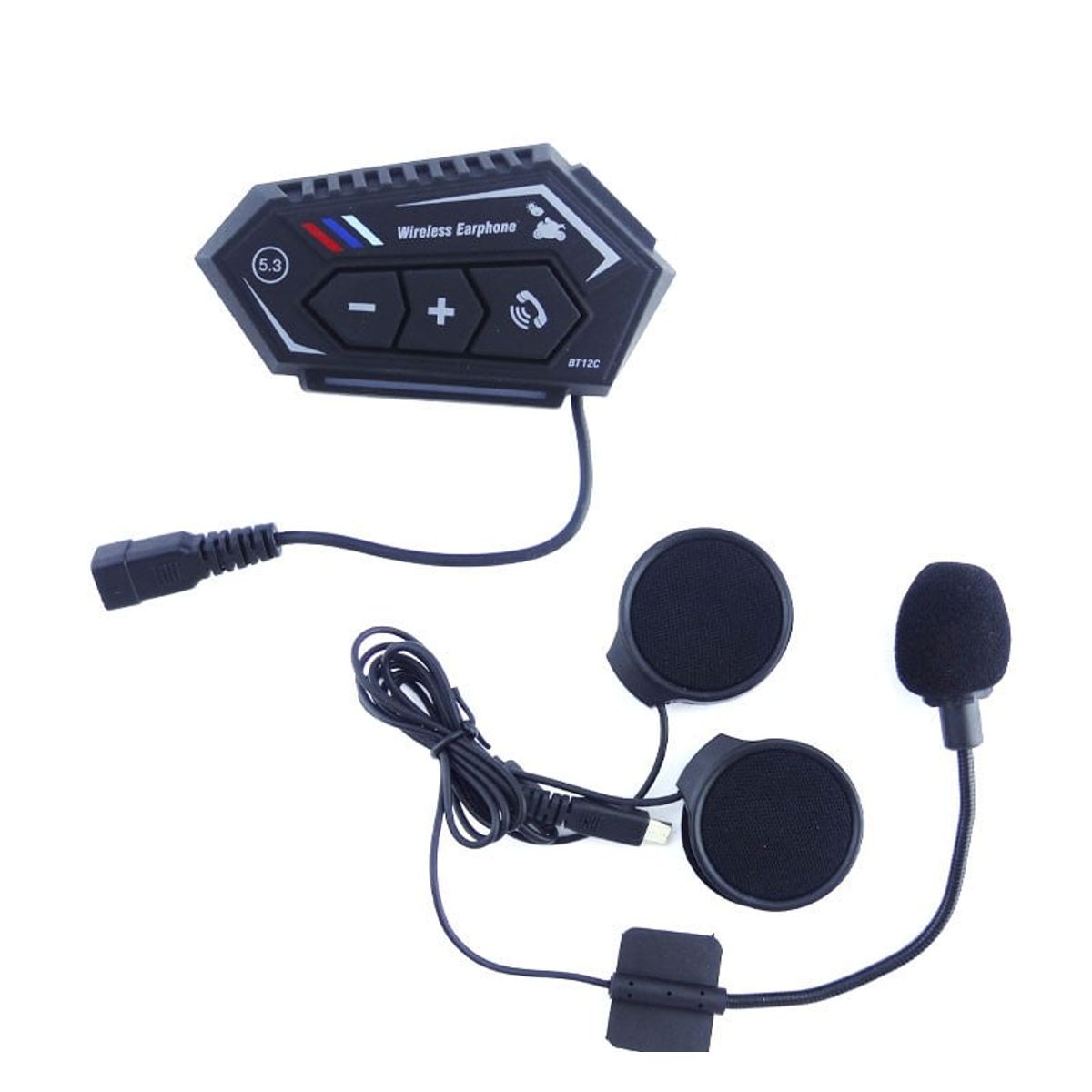 GENERICO - Bluetooth Para Casco Modelo BT-12C Con Luz