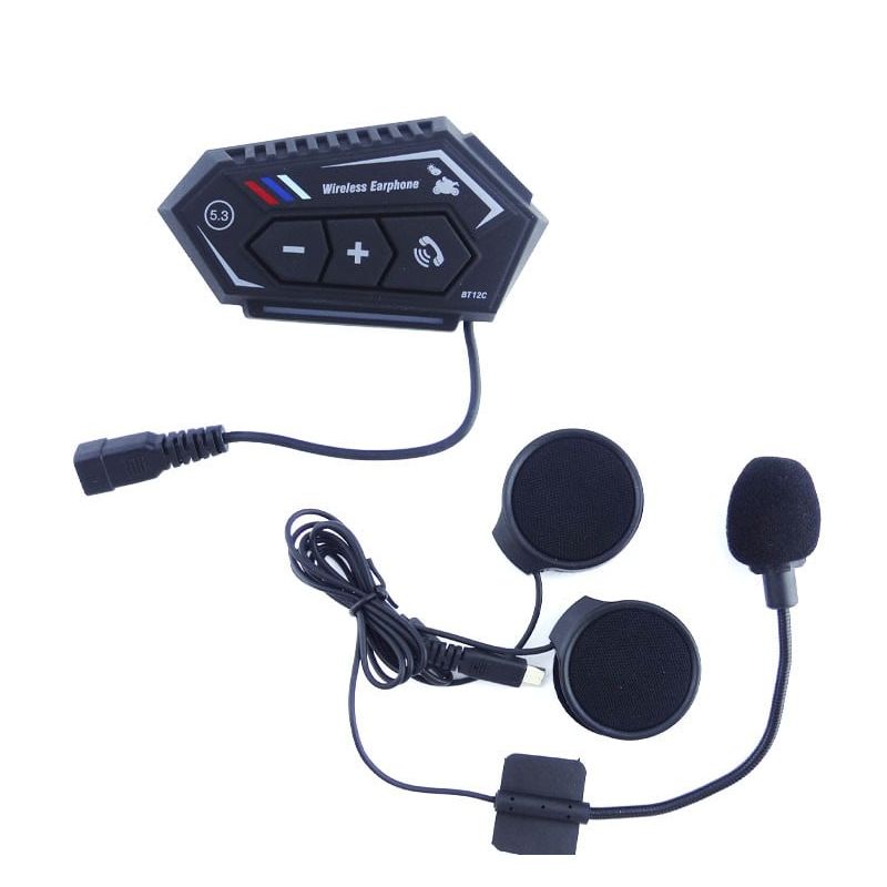 GENERICO - Bluetooth Para Casco Modelo BT-12C Con Luz