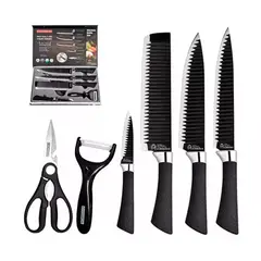 GENERICO - Set De Cuchillos Cocina Mango Antirresbalante 6 Pcs