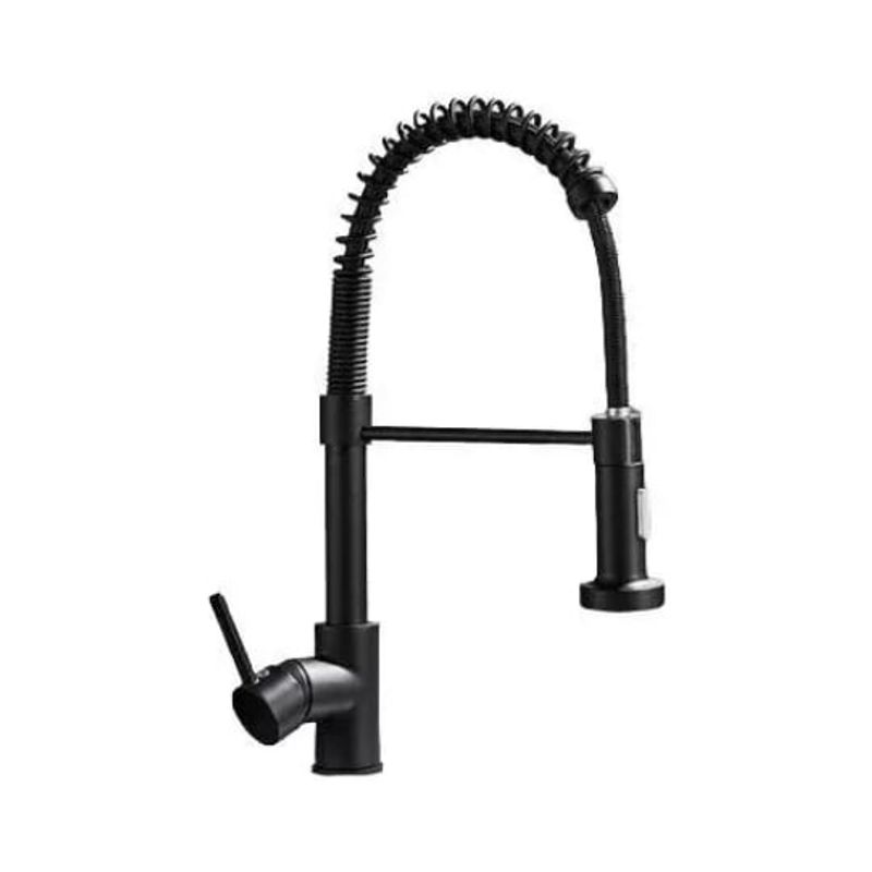 GENERICO - Llave Grifo Monomando Lavaplatos Resorte Negro Mate