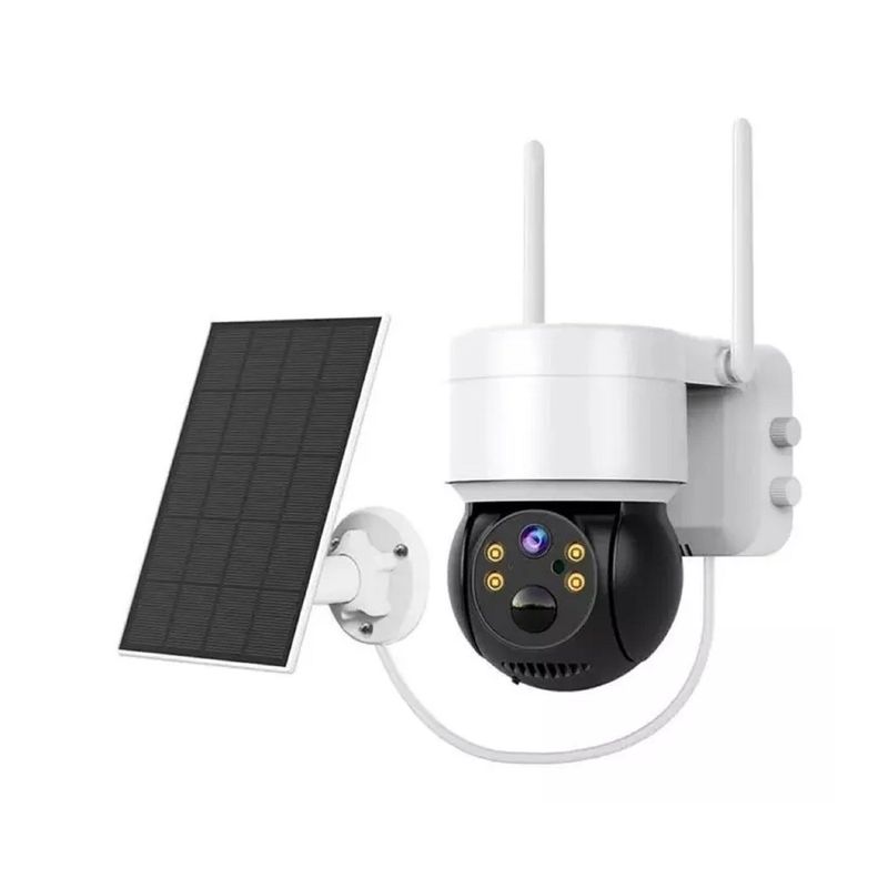 GENERICO - Cámara Solar Para Exteriores Ip 1080 Inalámbrica 360 Color Blanco
