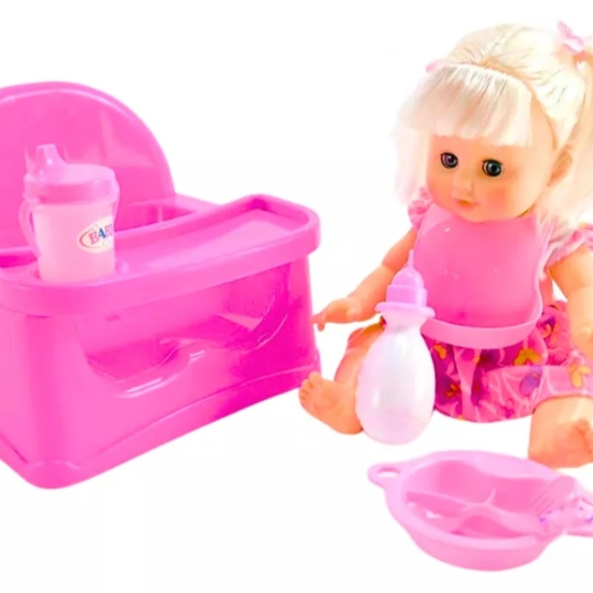 GENERICO - Muñeca Bebé Interactiva Con Silla De Comer Y Accesorios