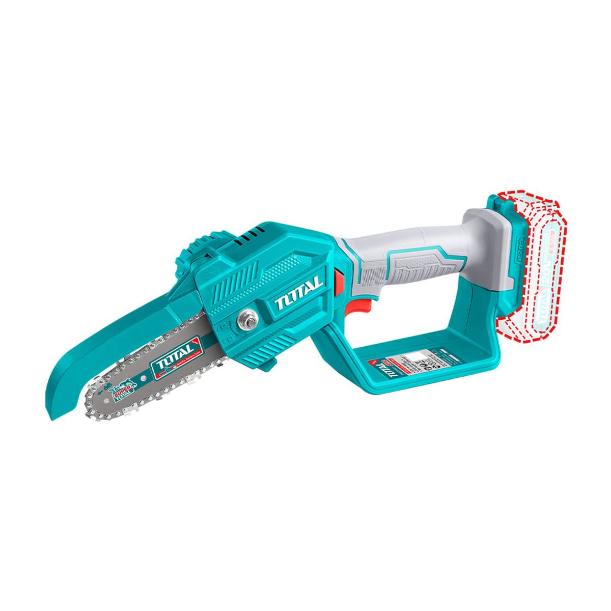TOTAL TOOLS - Mini Motosierra Brushless Inálambrico 20v  5" Total