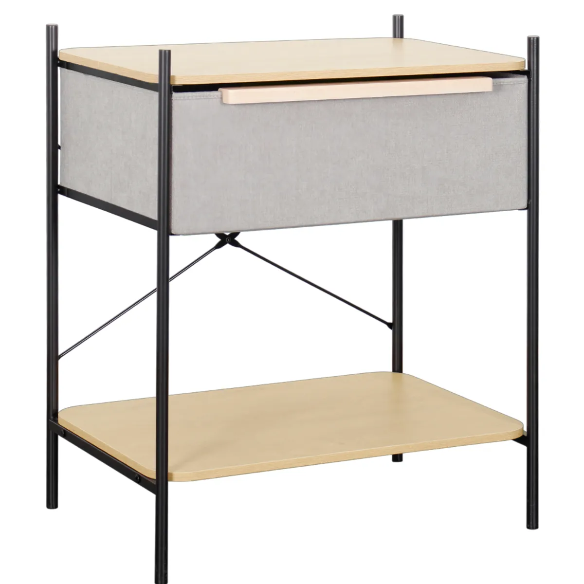 CARRY ALL - Velador 2 Niveles Carry All® Línea Minimalist 1 Cajón y Marco Metalico