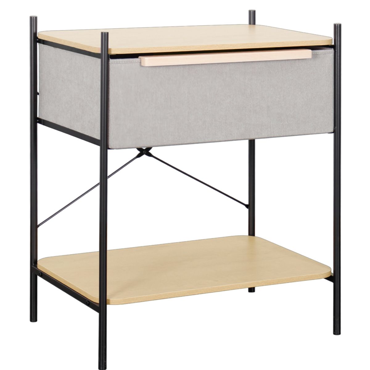 CARRY ALL - Velador 2 Niveles Carry All® Línea Minimalist 1 Cajón y Marco Metalico