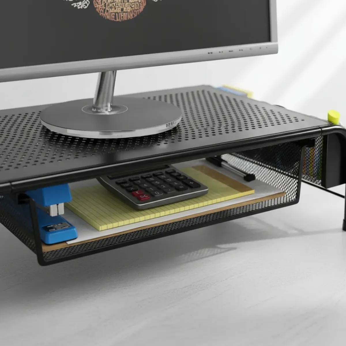 NEWO - Base Monitor escritorio con organizador lateral