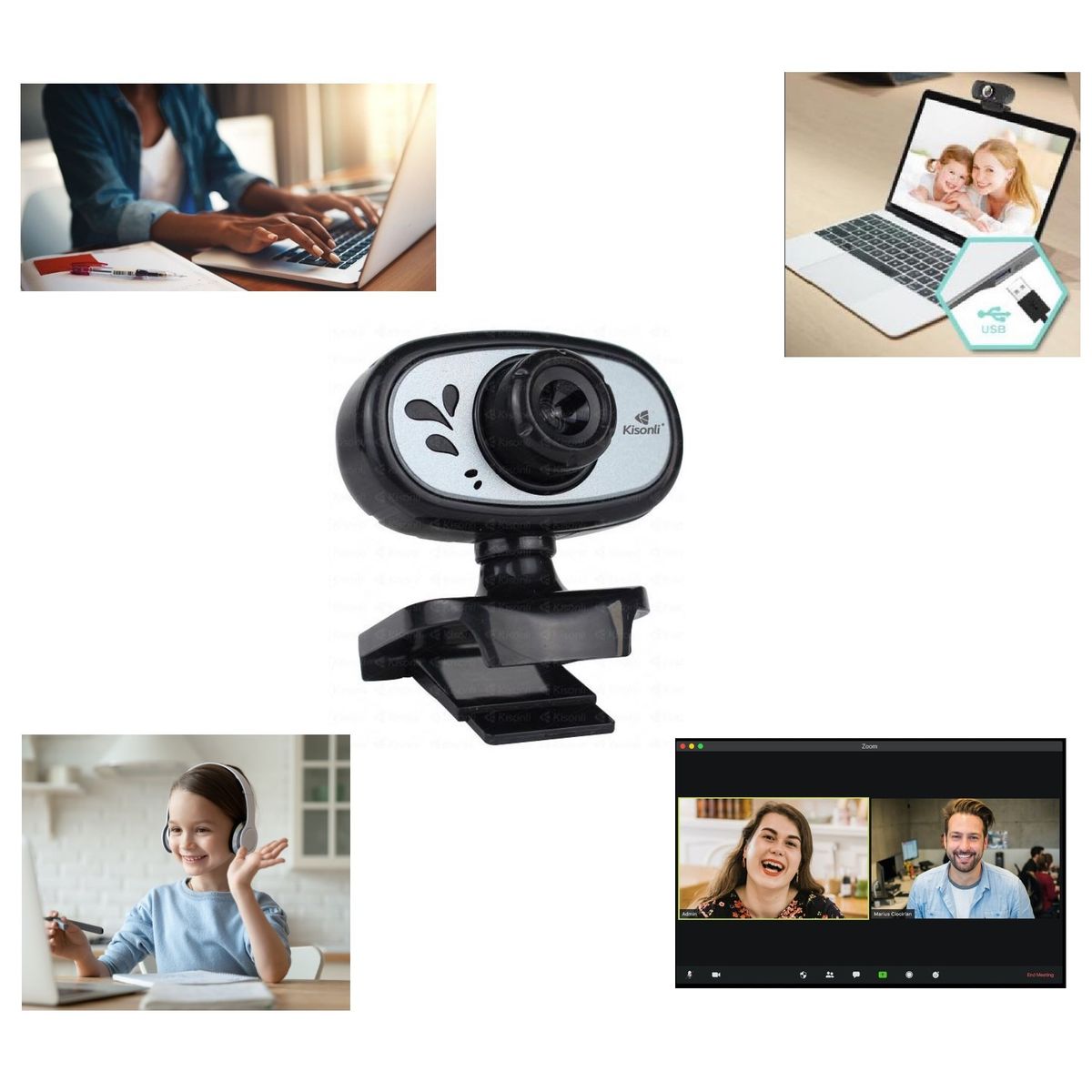 GENERICO - Cámara Webcam Usb 480 Con Micrófono Teletrabajo Negro