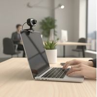 Cámara Webcam Usb 480 Con Micrófono Teletrabajo Negro