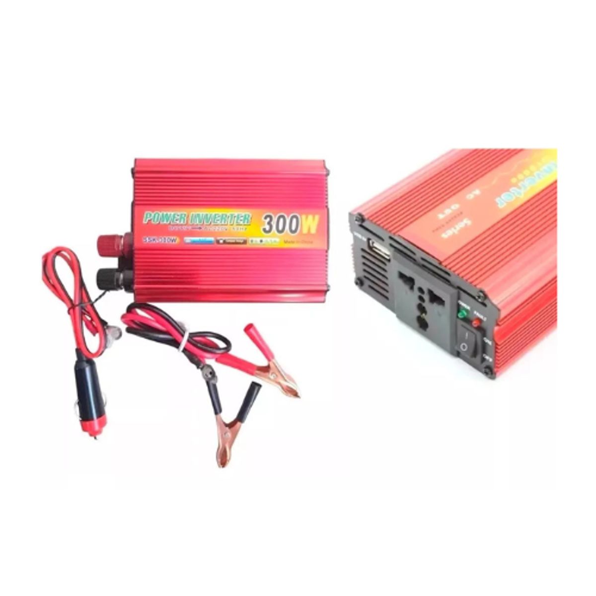 GENERICO - Inversor Voltaje Corriente 12v a 220v Auto Portátil 300W