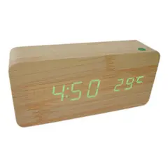 GENERICO - Despertador Digital Reloj Madera Reloj Escritorio Led Mesa
