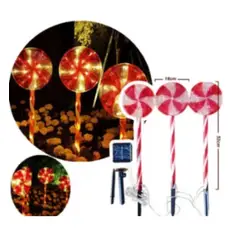 GENERICO - Estaca Solar Bastón de Caramelo 53cm BS-98