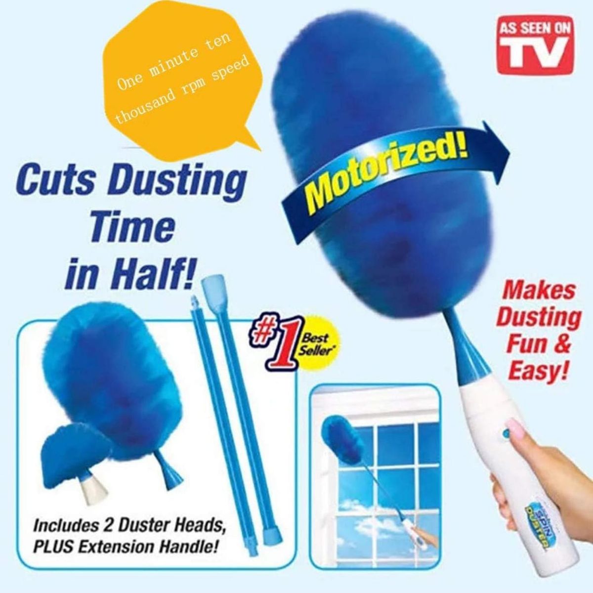 GENERICO - Plumero Eléctrico Cepillo Limpiador Recargable