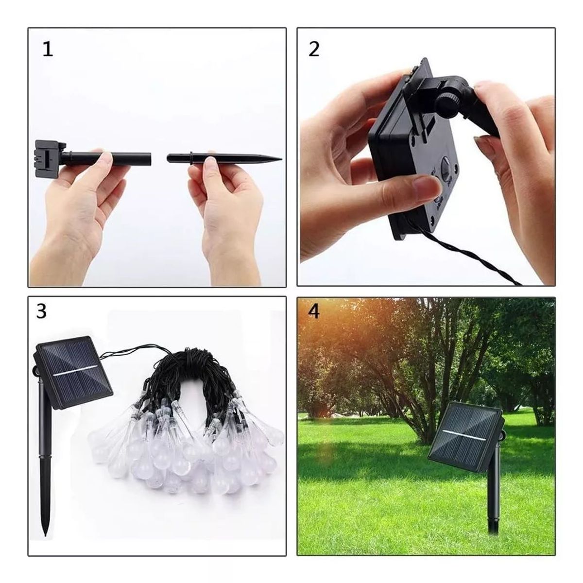 SHOP EHOME BAG - Guirnalda Solar Gotas De Agua Cálidas 30 Luces Led 6.5 Metros Navidad