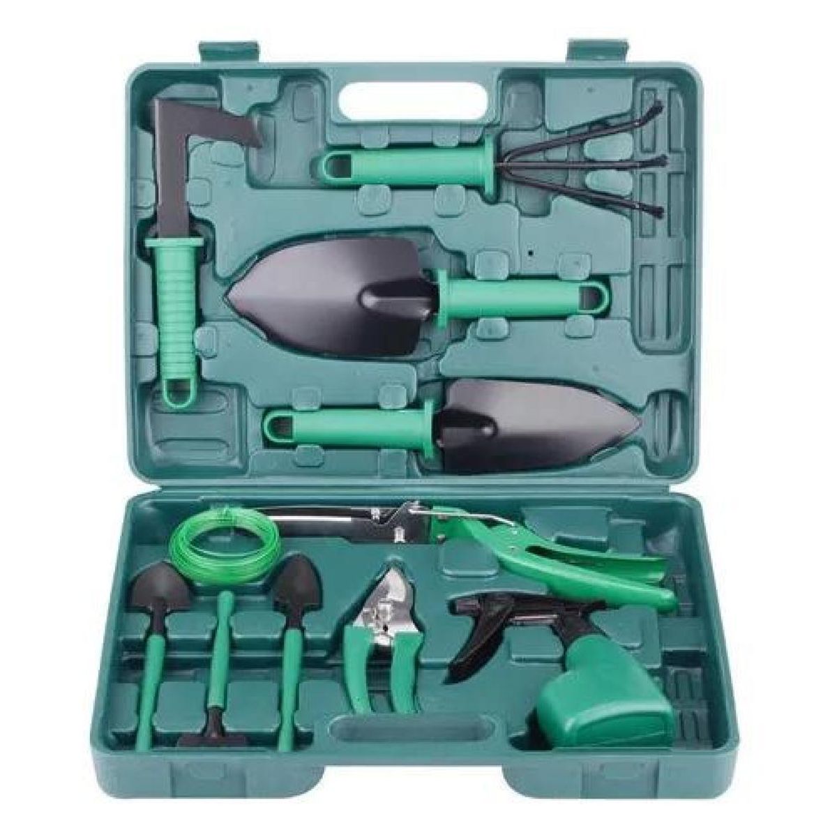 GENERICO - Set de jardinería con herramientas rastrillo y tijeras