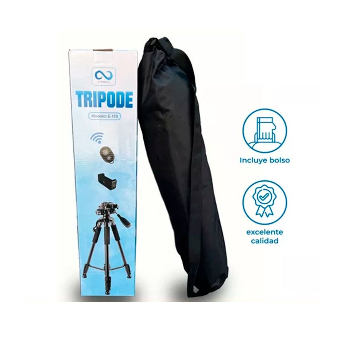 GENERICO - Trípode Portátil de Aluminio para Camara o Celular 170 Cm