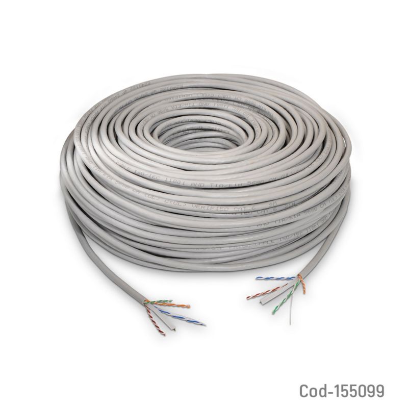 OEM - ROLLO CABLE DE RED UTP CAT 6E GRIS 100M COMPATIBLE USO INTERIOR Y EXTERIOR
