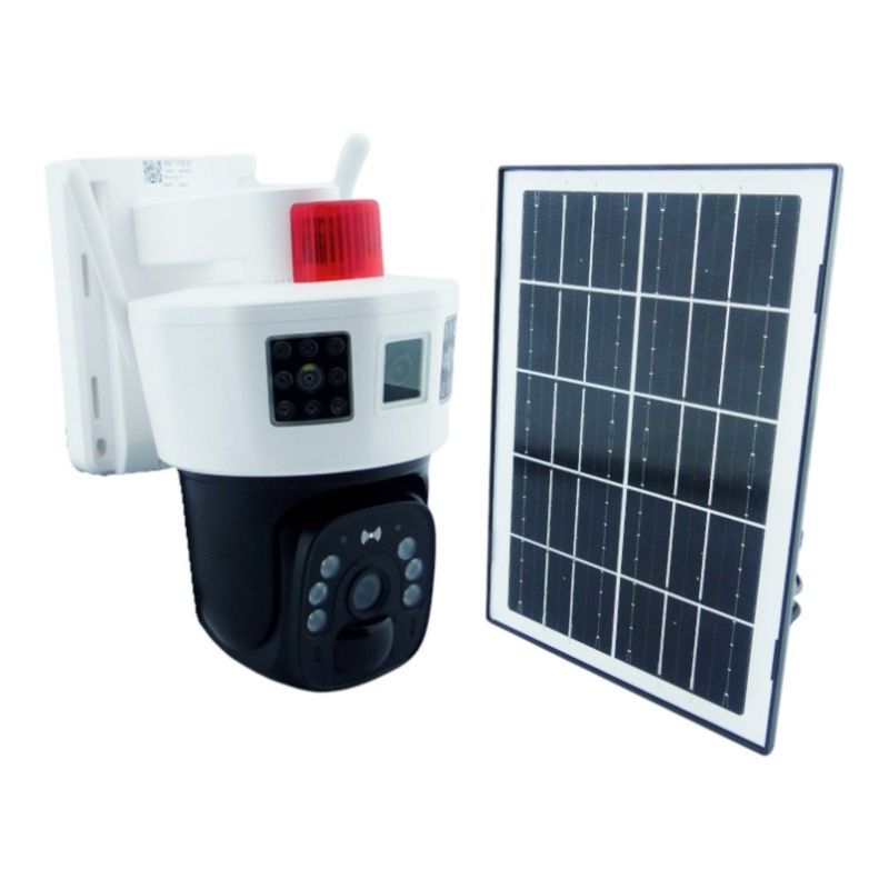 OEM - CAMARA VIGILANCIA IP EXTERIOR SOLAR WIFI DOBLE LENTE