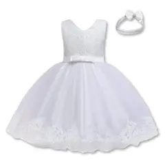 JUMP KIDS - Vestido Fiesta Tutu Niña Lazo y Cintillo 6 Meses a 4 años