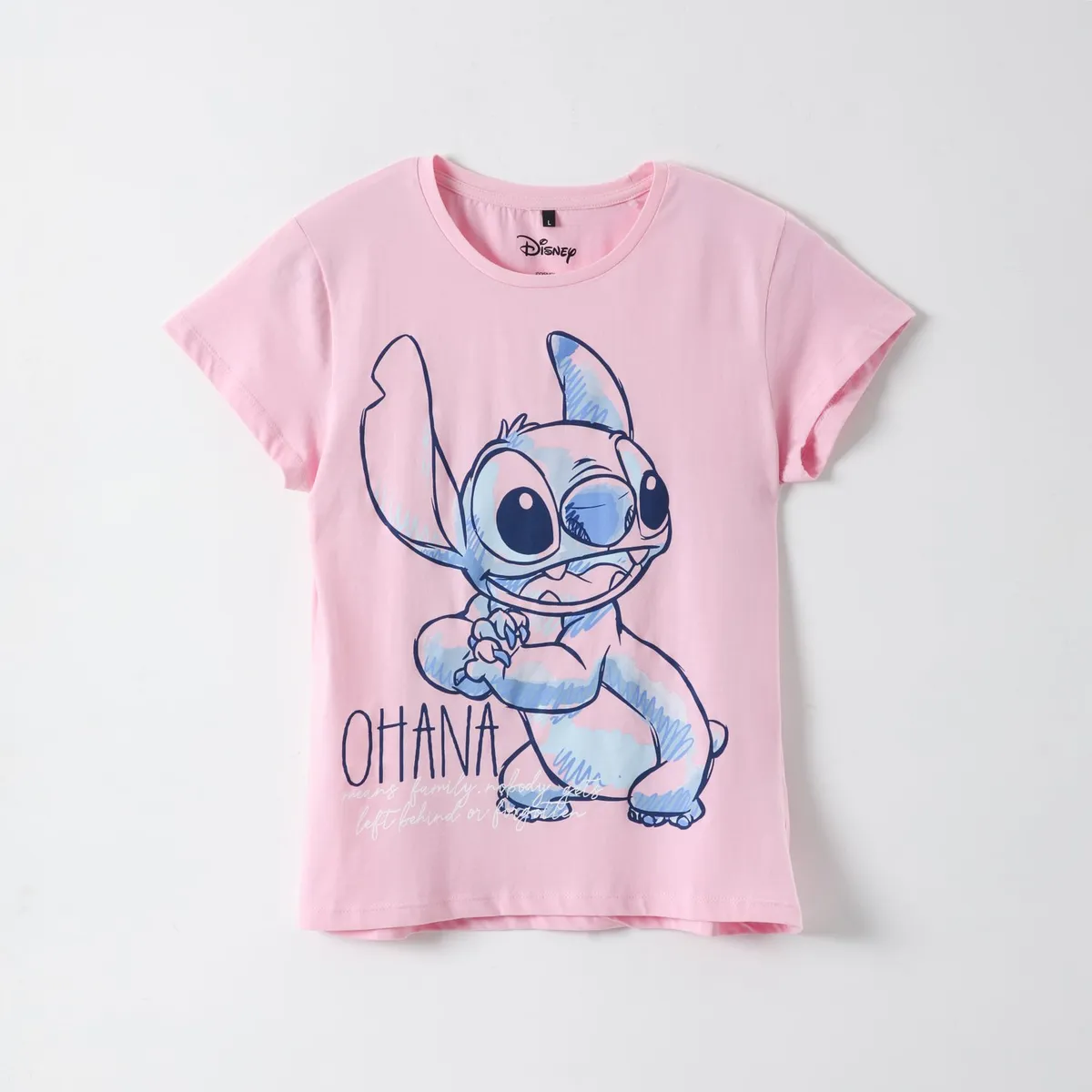 DISNEY - Polera Manga Corta Mujer Lilo & Stitch Rosado Disney