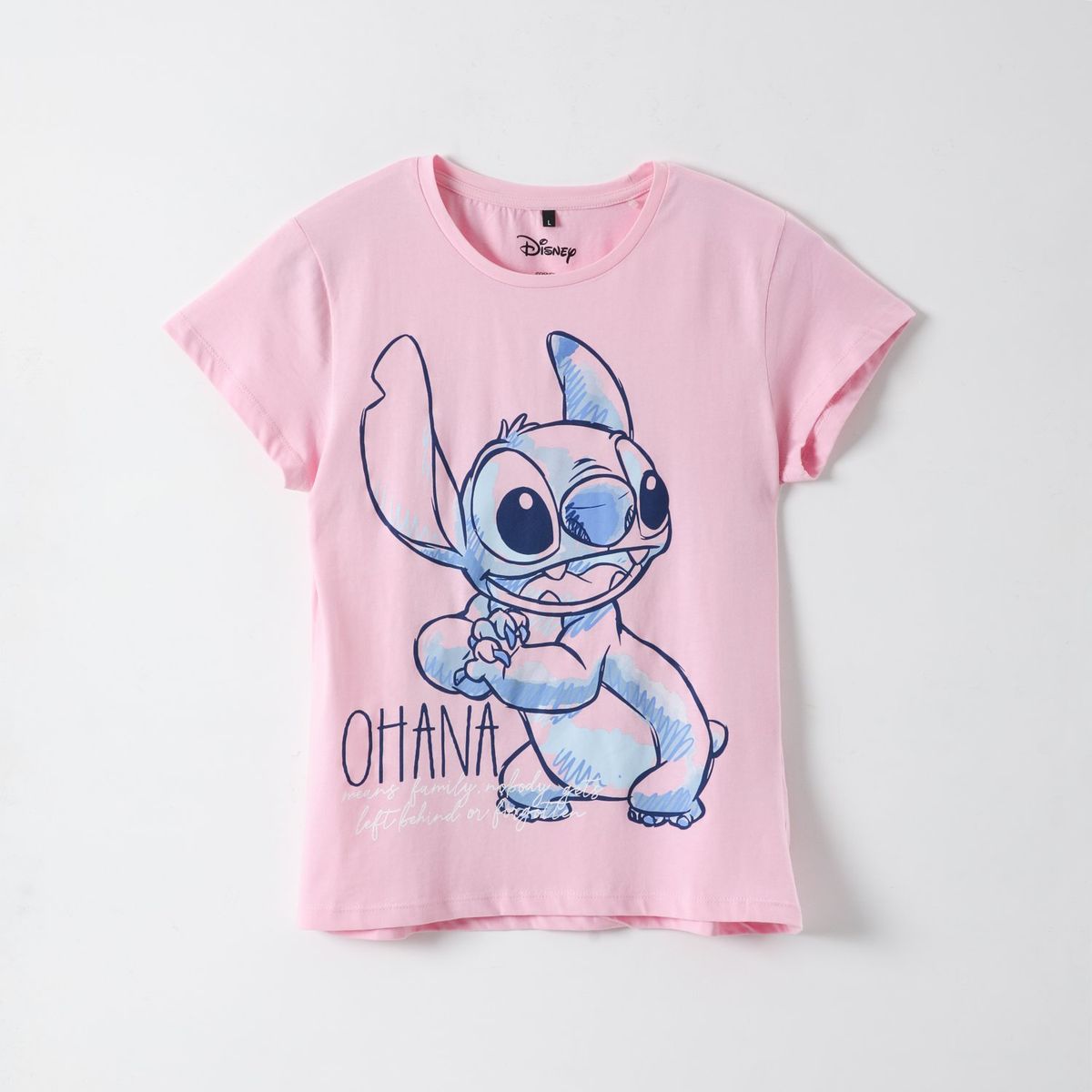 DISNEY - Polera Manga Corta Mujer Lilo & Stitch Rosado Disney